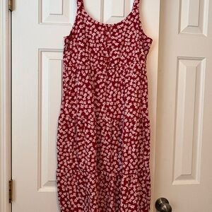 LuLaRoe Red and White Floral Top